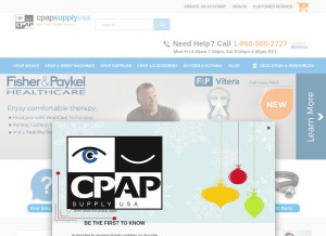 How cpapsupplyusa.com looks like on a tablet such as an iPad.