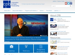 How cpb.org looks like on a tablet such as an iPad.