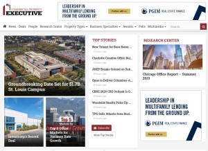 How cpexecutive.com looks like on a tablet such as an iPad.
