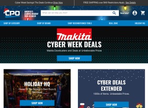How cpooutlets.com looks like on a tablet such as an iPad.