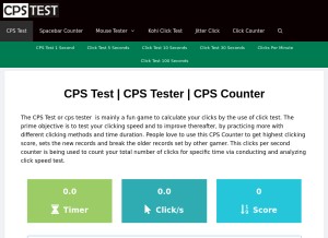 How cpstest.us looks like on a tablet such as an iPad.