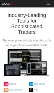 How cqgtrader.com looks like on a mobile device such as an iPhone.