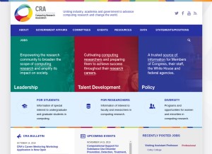 How cra.org looks like on a tablet such as an iPad.