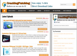 How crackingpatching.com looks like on a tablet such as an iPad.