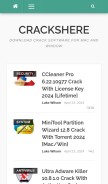 How crackshere.com looks like on a mobile device such as an iPhone.