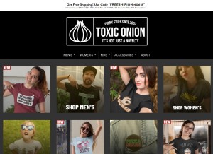 How cracksmokingshirts.com looks like on a tablet such as an iPad.