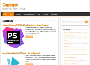How cracksray.com looks like on a tablet such as an iPad.