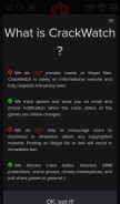 How crackwatch.com looks like on a mobile device such as an iPhone.