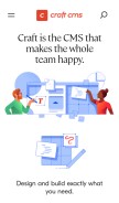 How craftcms.com looks like on a mobile device such as an iPhone.