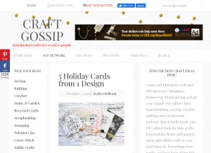 How craftgossip.com looks like on a tablet such as an iPad.