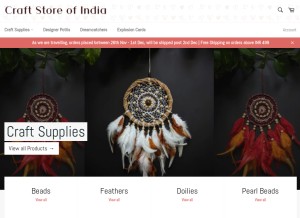 How craftstoreofindia.com looks like on a tablet such as an iPad.