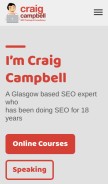 How craigcampbellseo.com looks like on a mobile device such as an iPhone.
