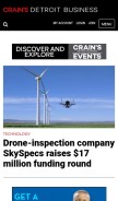 How crainsdetroit.com looks like on a mobile device such as an iPhone.