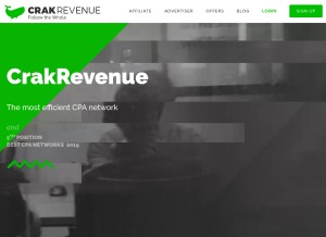 How crakrevenue.com looks like on a tablet such as an iPad.