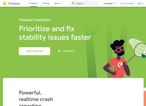 How crashlytics.com looks like on a tablet such as an iPad.