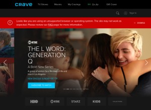 How crave.ca looks like on a tablet such as an iPad.