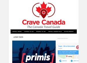 How cravecanada.com looks like on a tablet such as an iPad.