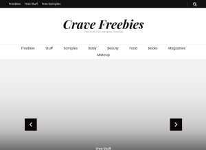 How cravefreebies.com looks like on a tablet such as an iPad.