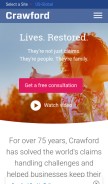 How crawco.com looks like on a mobile device such as an iPhone.