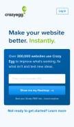 How crazyegg.com looks like on a mobile device such as an iPhone.