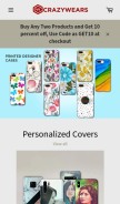 How crazywears.in looks like on a mobile device such as an iPhone.