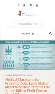 How creakyjoints.org looks like on a mobile device such as an iPhone.