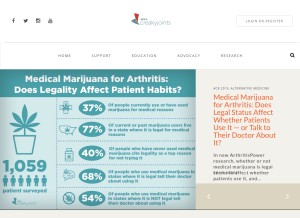 How creakyjoints.org looks like on a tablet such as an iPad.