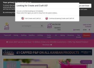 How createandcraft.com looks like on a tablet such as an iPad.