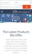 How creative-diagnostics.com looks like on a mobile device such as an iPhone.