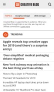 How creativebloq.com looks like on a mobile device such as an iPhone.