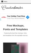 How creativebooster.net looks like on a mobile device such as an iPhone.