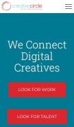 How creativecircle.com looks like on a mobile device such as an iPhone.