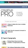 How creativepro.com looks like on a mobile device such as an iPhone.