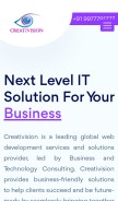 How creativision.in looks like on a mobile device such as an iPhone.
