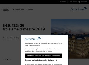 How credit-suisse.com looks like on a tablet such as an iPad.