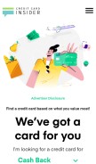 How creditcardinsider.com looks like on a mobile device such as an iPhone.