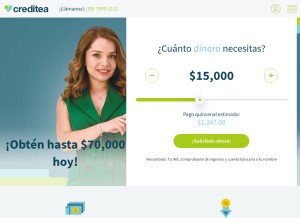 How creditea.mx looks like on a tablet such as an iPad.