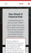 How creditriskmonitor.com looks like on a mobile device such as an iPhone.