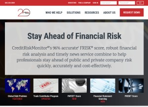 How creditriskmonitor.com looks like on a tablet such as an iPad.