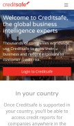 How creditsafe.com looks like on a mobile device such as an iPhone.