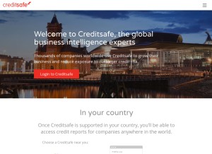 How creditsafe.com looks like on a tablet such as an iPad.