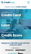 How creditsoup.com looks like on a mobile device such as an iPhone.