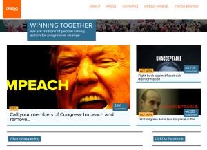 How credoaction.com looks like on a tablet such as an iPad.