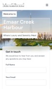 How creekharbouremaar.com looks like on a mobile device such as an iPhone.