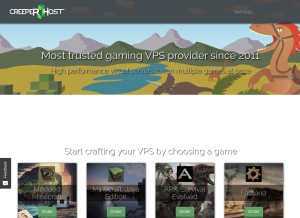 How creeperhost.net looks like on a tablet such as an iPad.