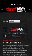 How creepypasta.com looks like on a mobile device such as an iPhone.