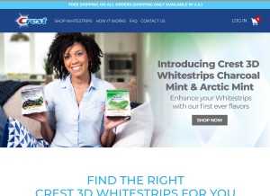 How crestwhitesmile.com looks like on a tablet such as an iPad.