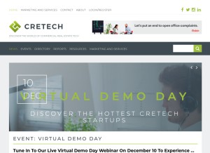 How cretech.com looks like on a tablet such as an iPad.