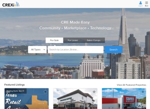 How crexi.com looks like on a tablet such as an iPad.