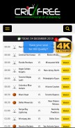 How cricfree.stream looks like on a mobile device such as an iPhone.